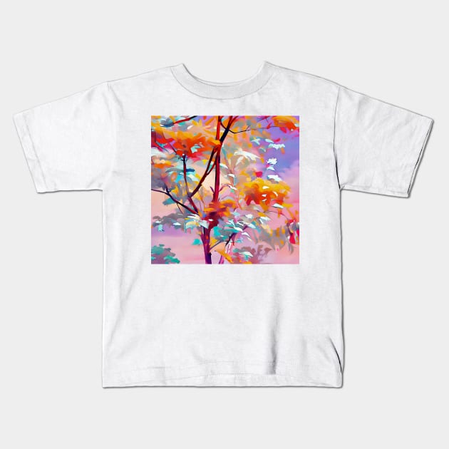 Leafy Treetops Kids T-Shirt by DANAROPER